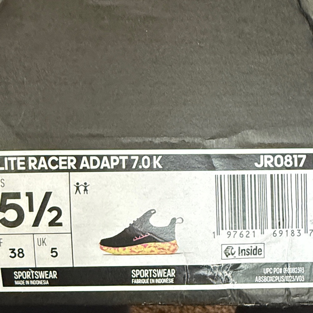 Nike Kids Racer Adapt 7.0 Black Orange Sneakers